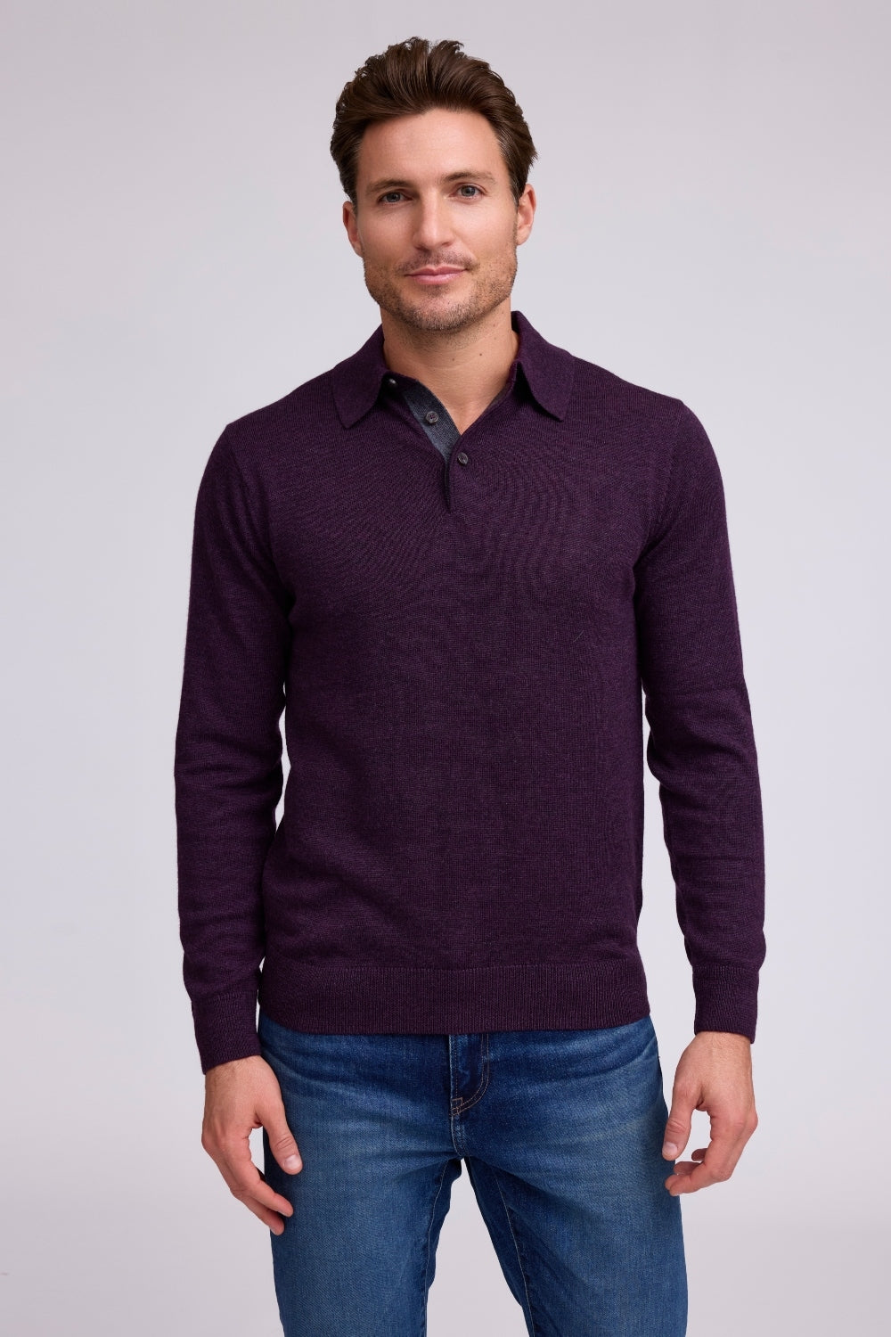 Raffi 'The Logan' 3-Button LS Polo Sweater