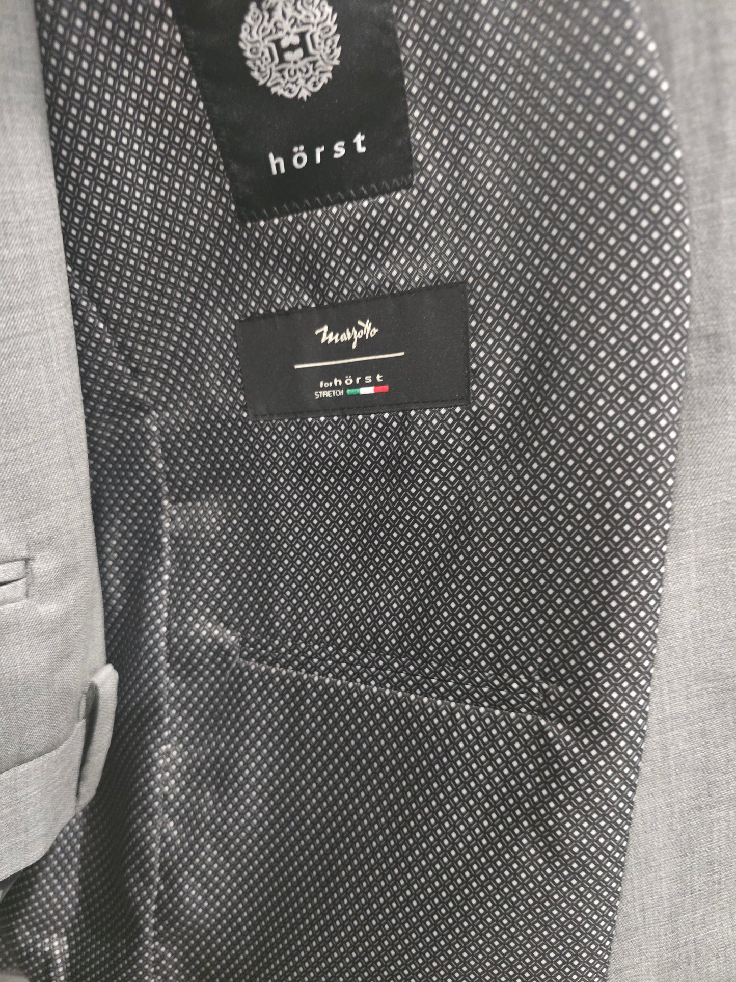 Horst Marzotto European Stretch Light Grey Sharkskin