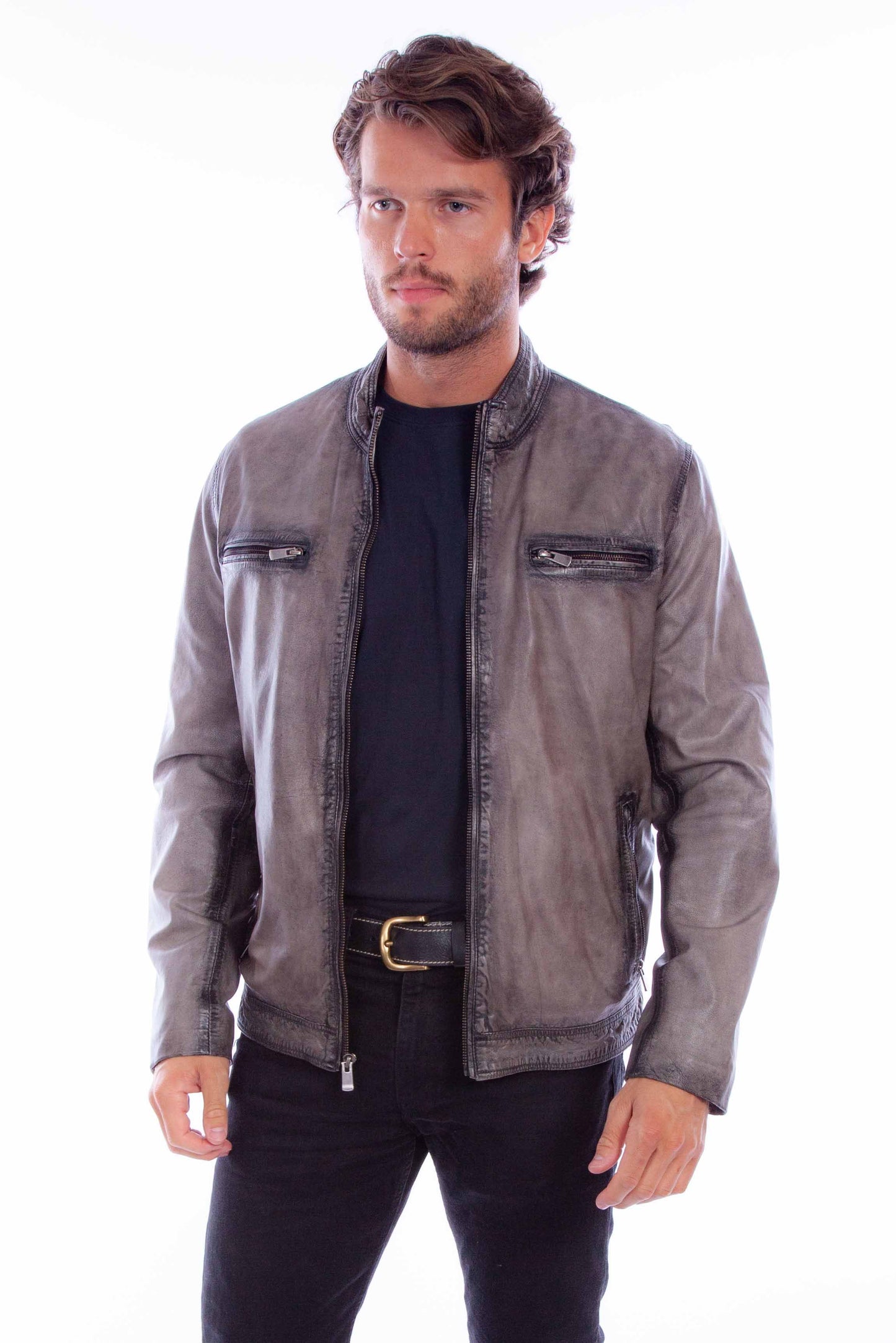 Scully 2040 Leather Jacket Distressed Windbreaker