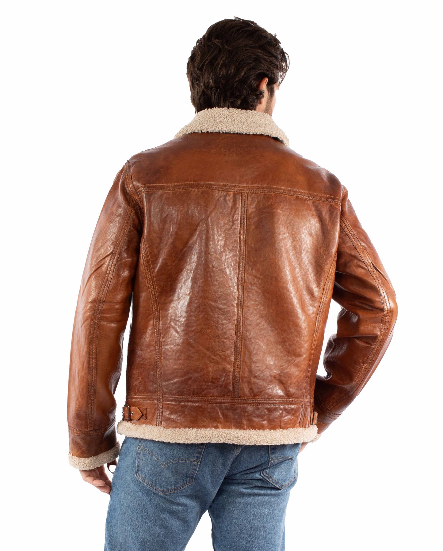 Scully 2049 Zip Front Shearling Collar Jacket