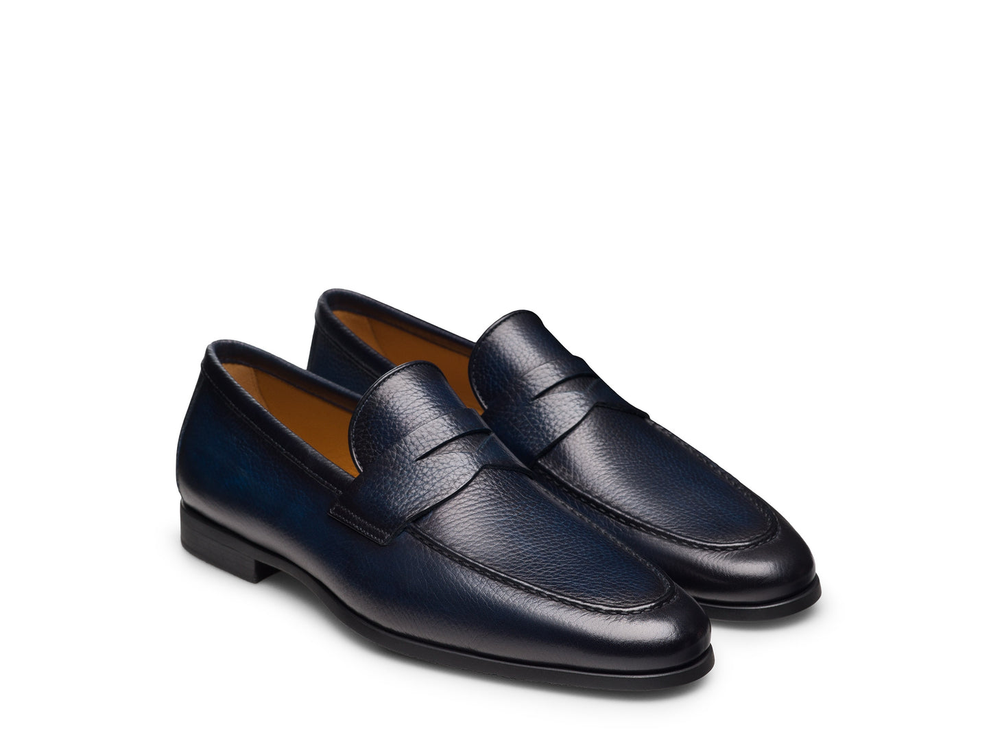 Magnanni Diezma II Tumbled Navy Penny Loafers