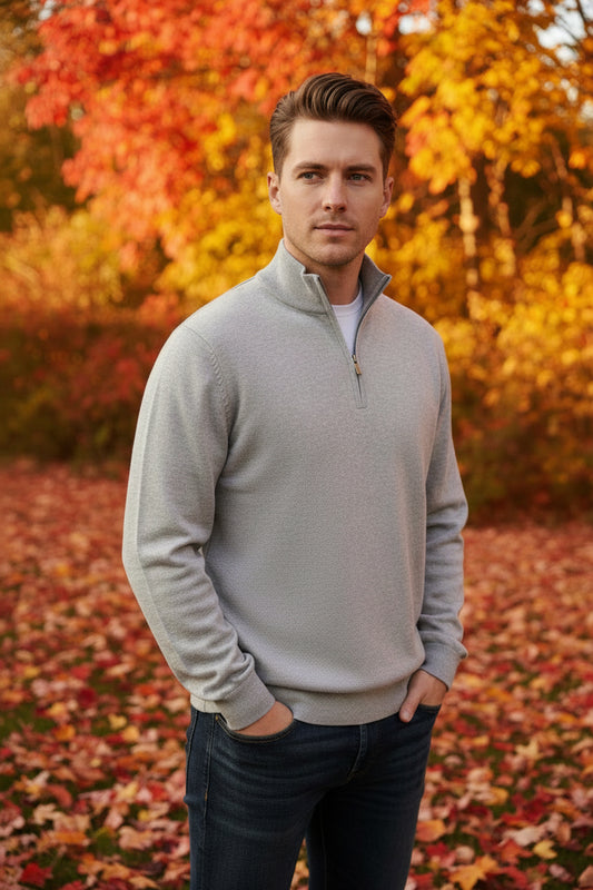 Alashan Cashmere Blend 1/4 Zip Mock Neck Pullover