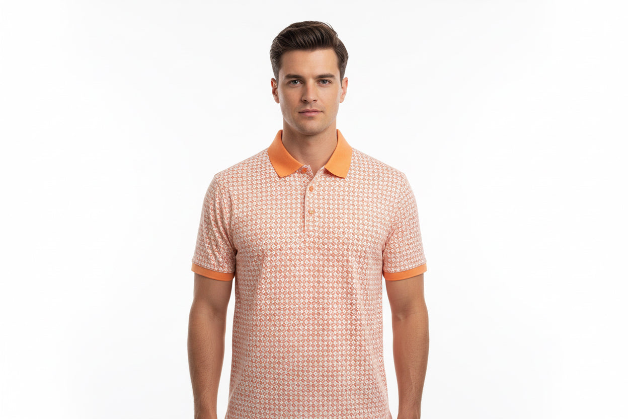 Raffi Wesley Aqua Cotton 2-Button Polo