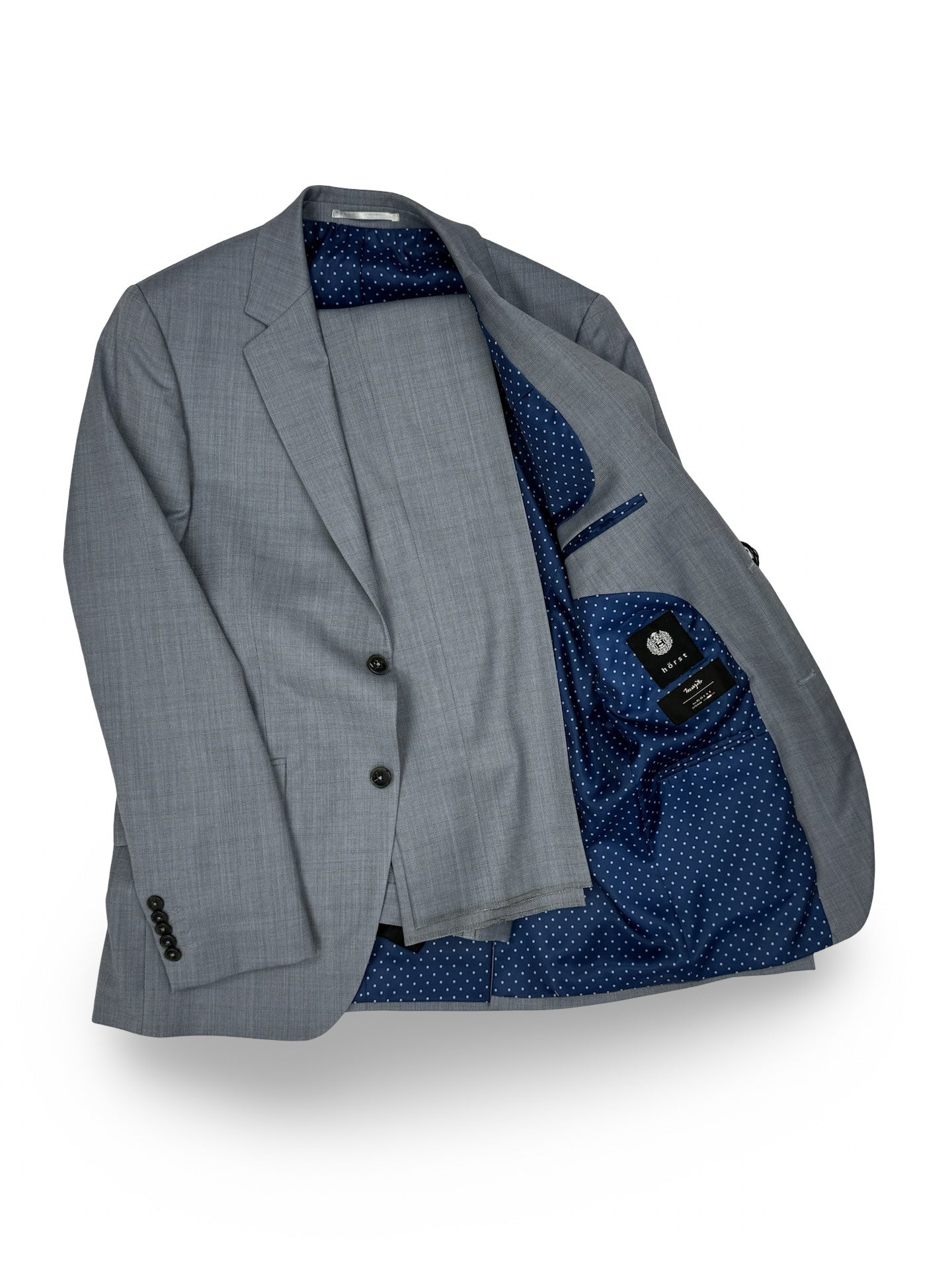 Horst Marzotto European Stretch Light Grey Sharkskin