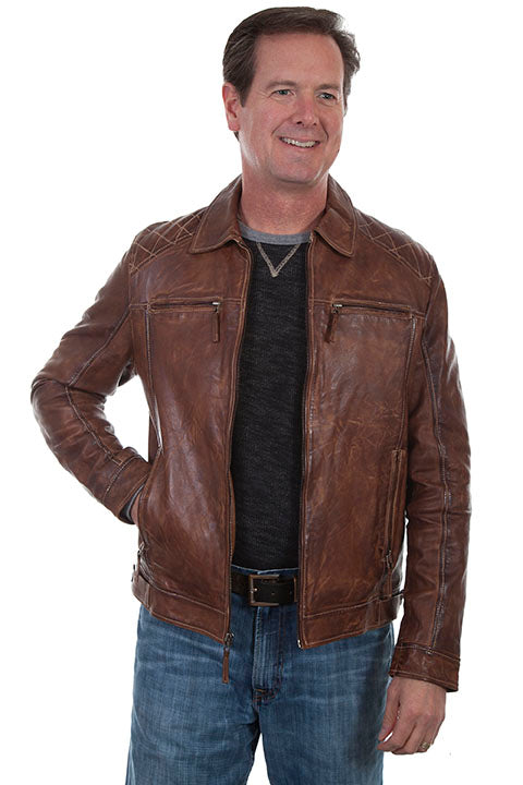 Scully 727 Front Leather Jacket Washed Lamb