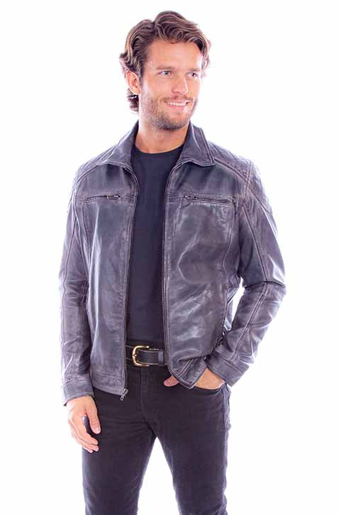 Scully 727 Front Leather Jacket Washed Lamb