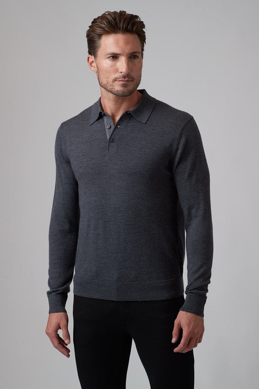 Raffi 'The Logan' 3-Button LS Polo Sweater