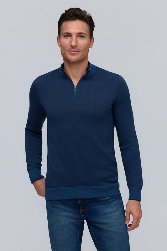 Raffi 'The Lennox" LS Birdseye Zip Mock