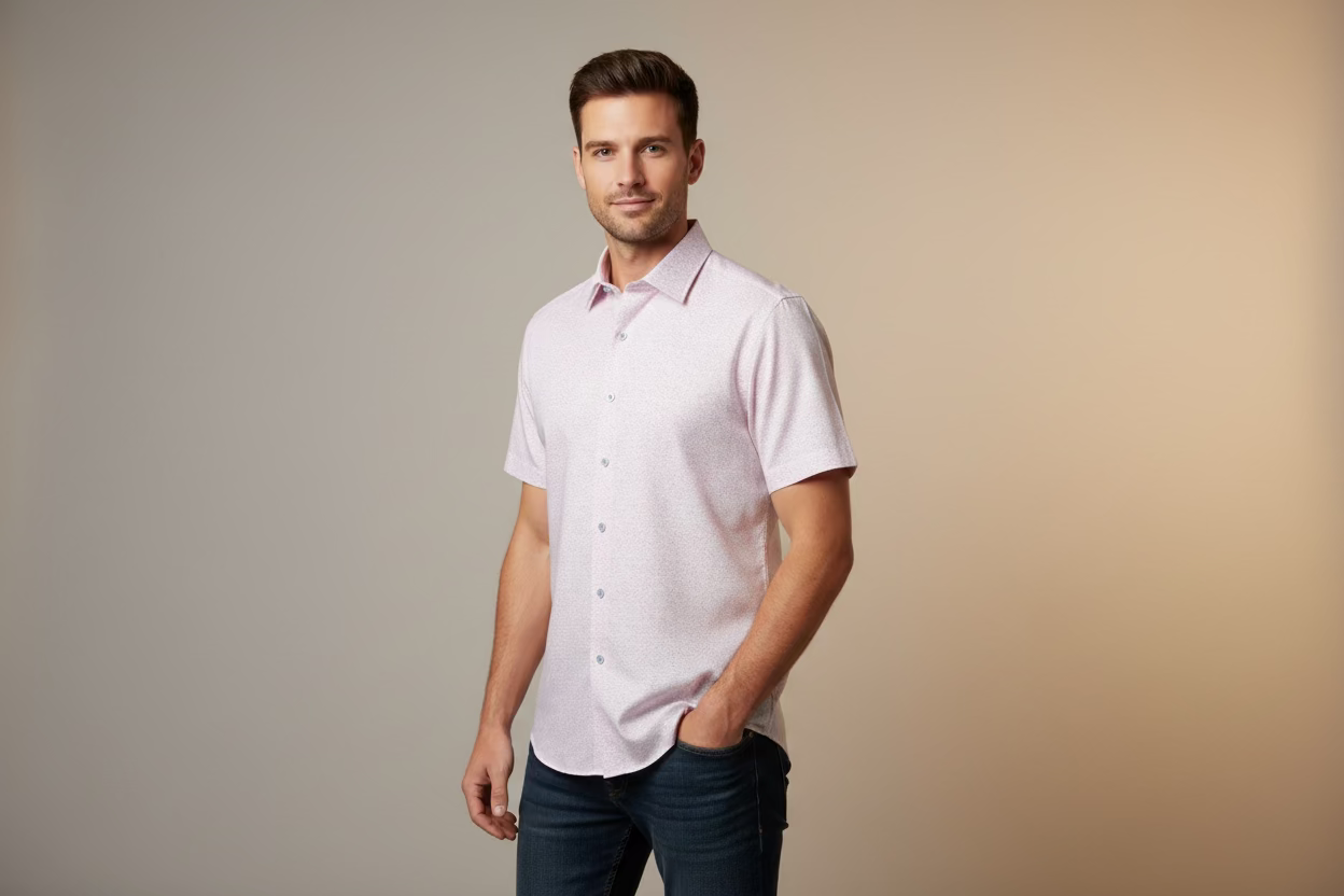 David Donahue Short Sleeve Button Down Shirts