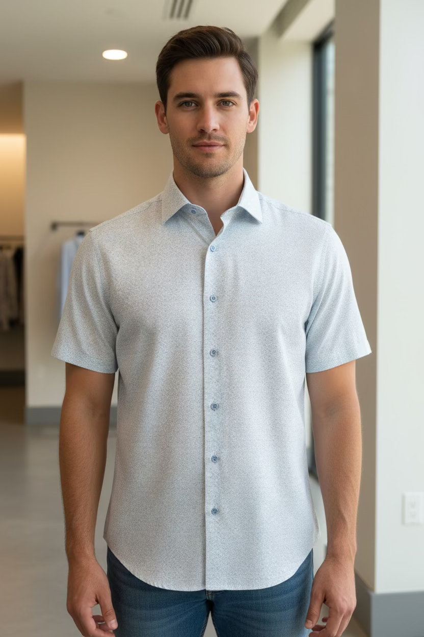 David Donahue Short Sleeve Button Down Shirts