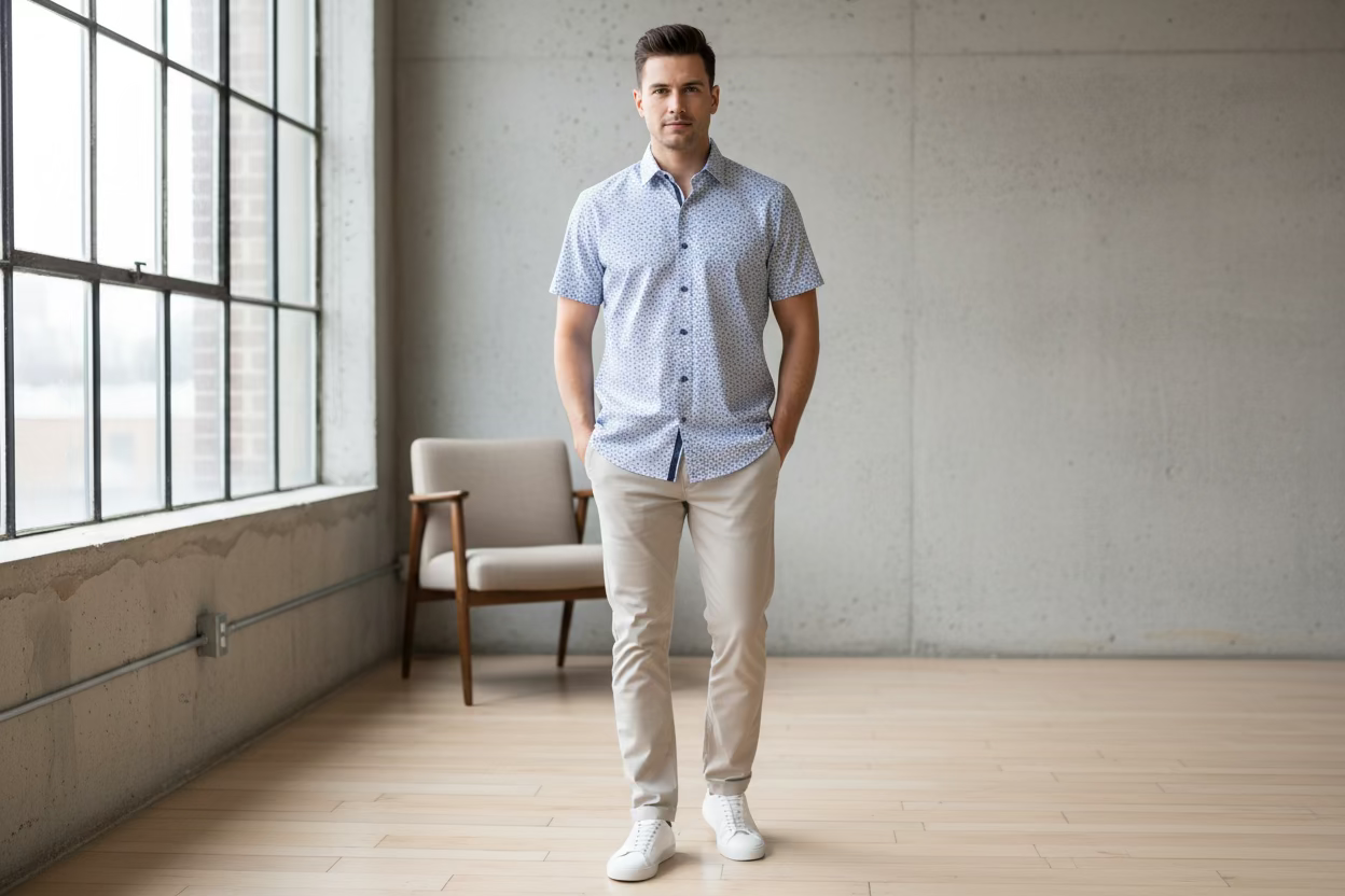 David Donahue Short Sleeve Button Down Shirts