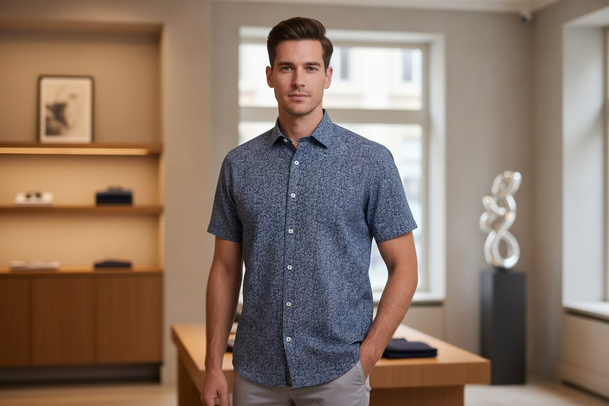 David Donahue Short Sleeve Button Down Shirts