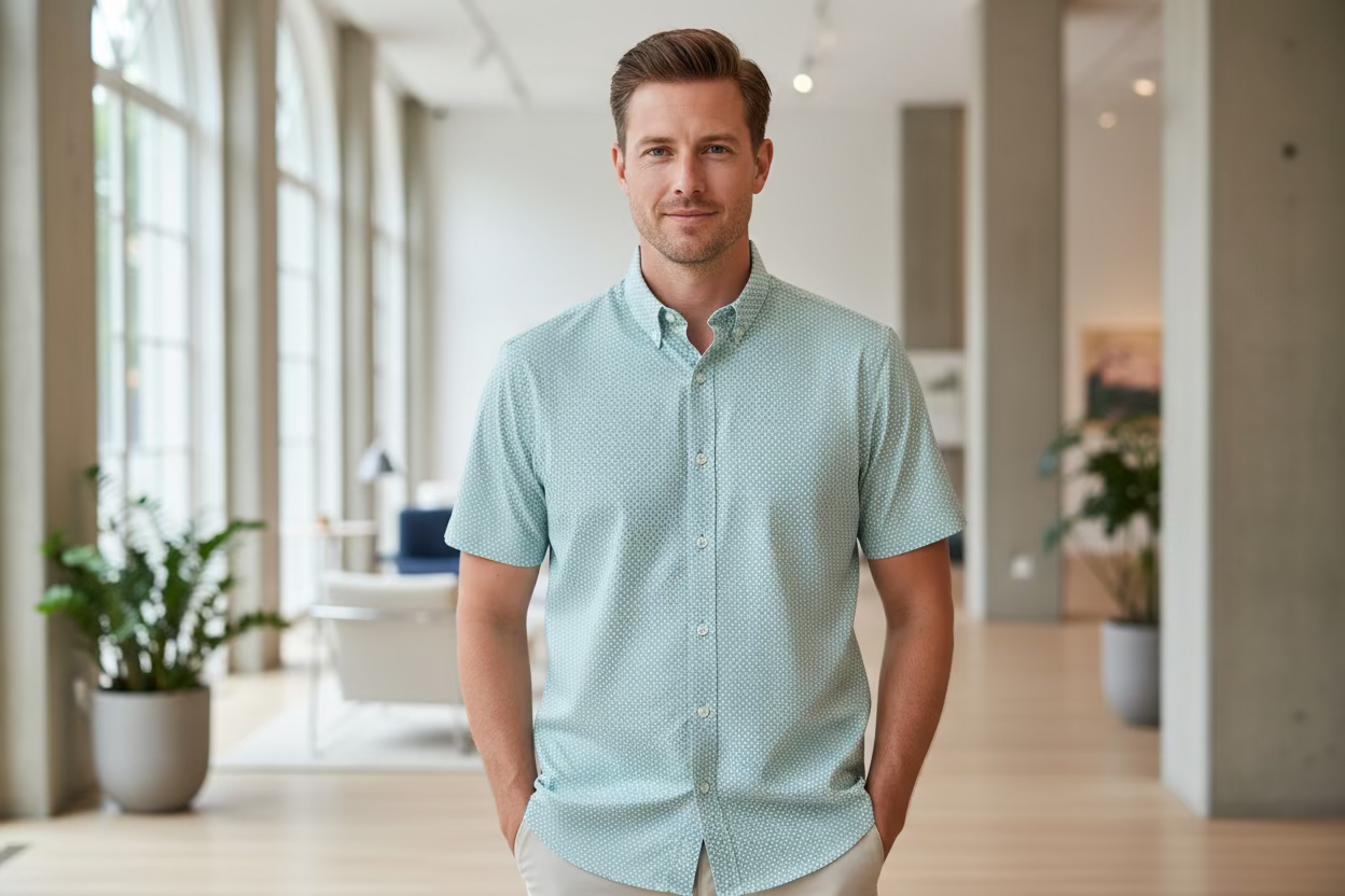 David Donahue Short Sleeve Button Down Shirts