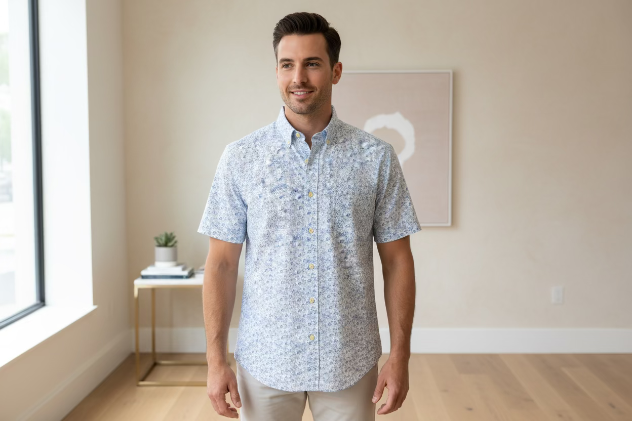 David Donahue Short Sleeve Button Down Shirts