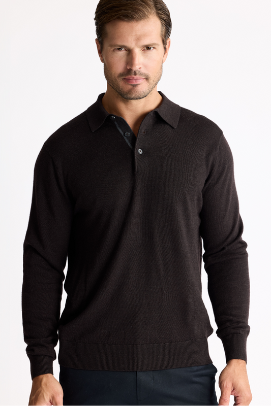 Raffi 'The Logan' 3-Button LS Polo Sweater