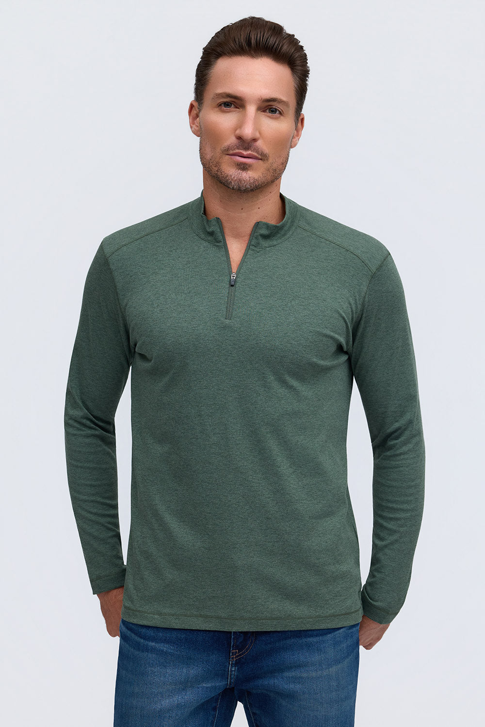 Raffi 'The Gansevoort' LS Aqua Cotton Sweater