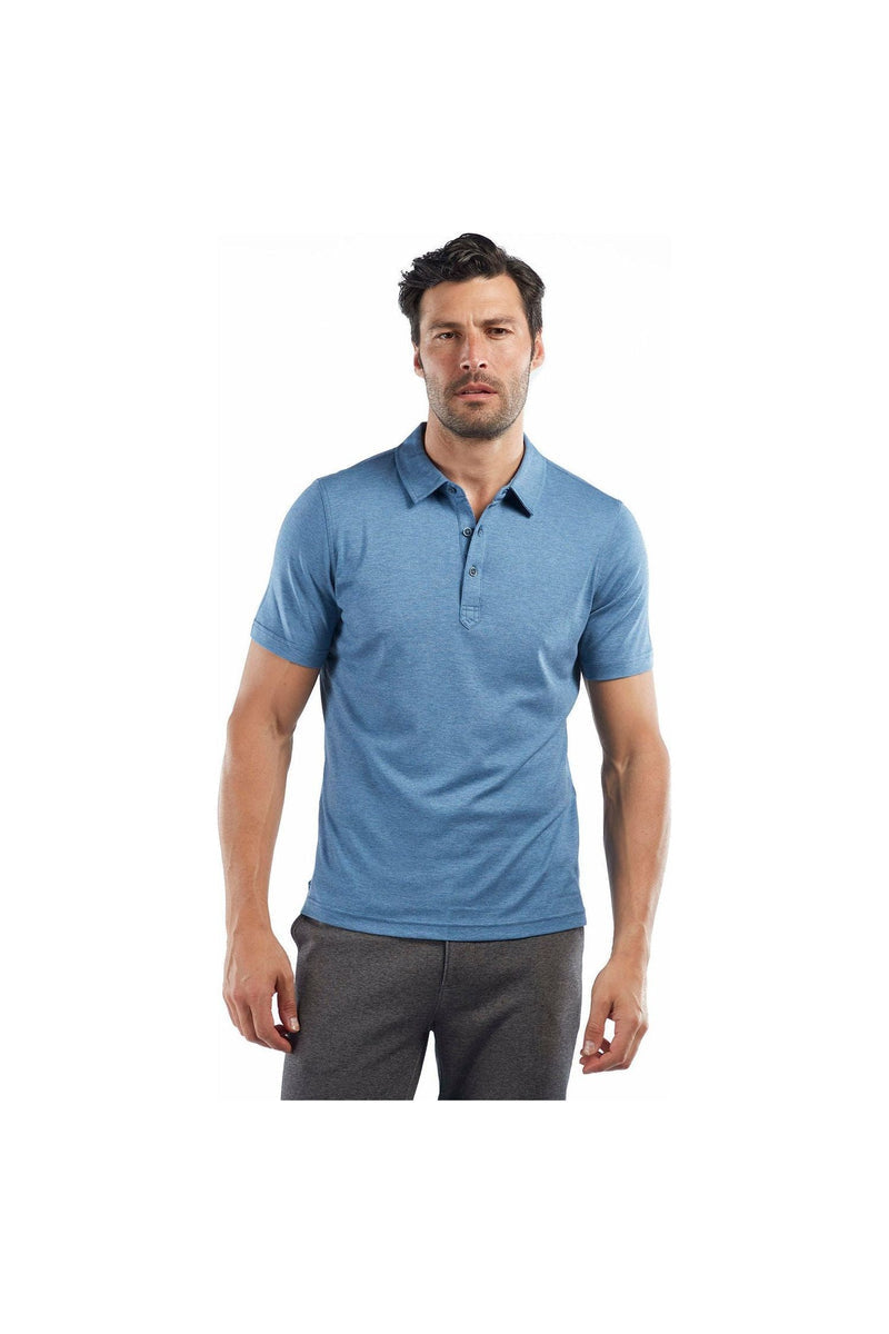 Raffi Sherwood Core Aqua Cotton 3-Button Short Sleeve Polo