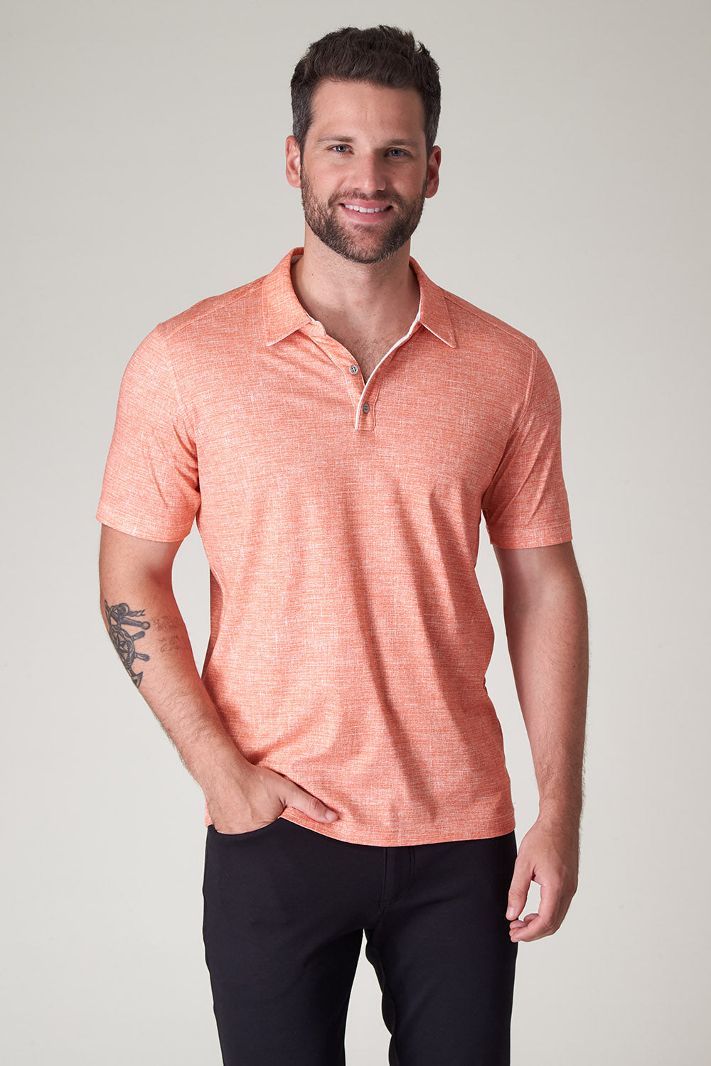 Raffi Wesley Aqua Cotton 2-Button Polo