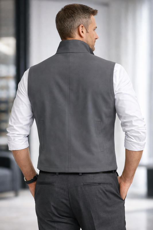 di Toscano Wool & Silk Testato Double Reverse Dress Vest