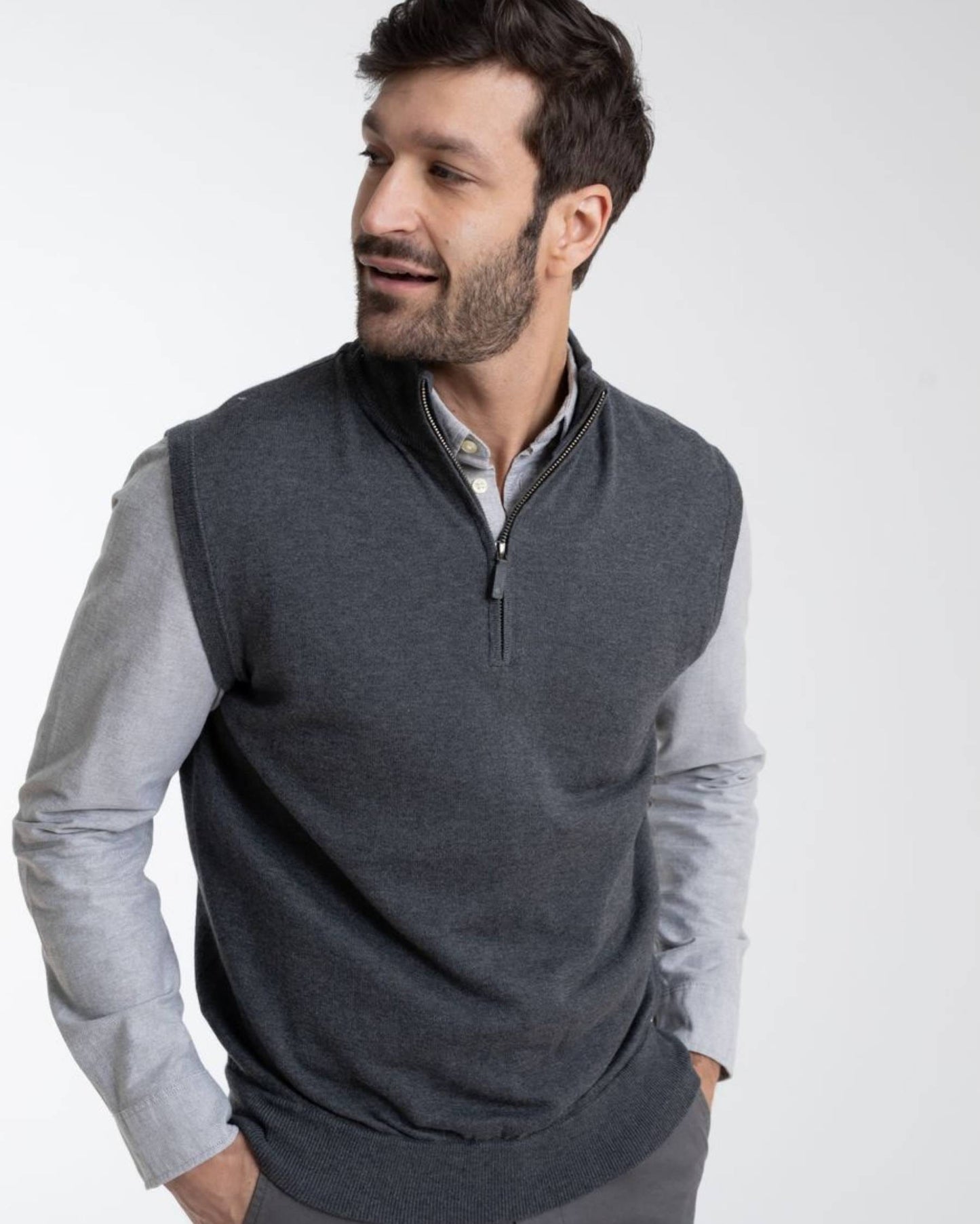 Alashan Cashmere Blend 1/4 Zip Mock Neck Vest