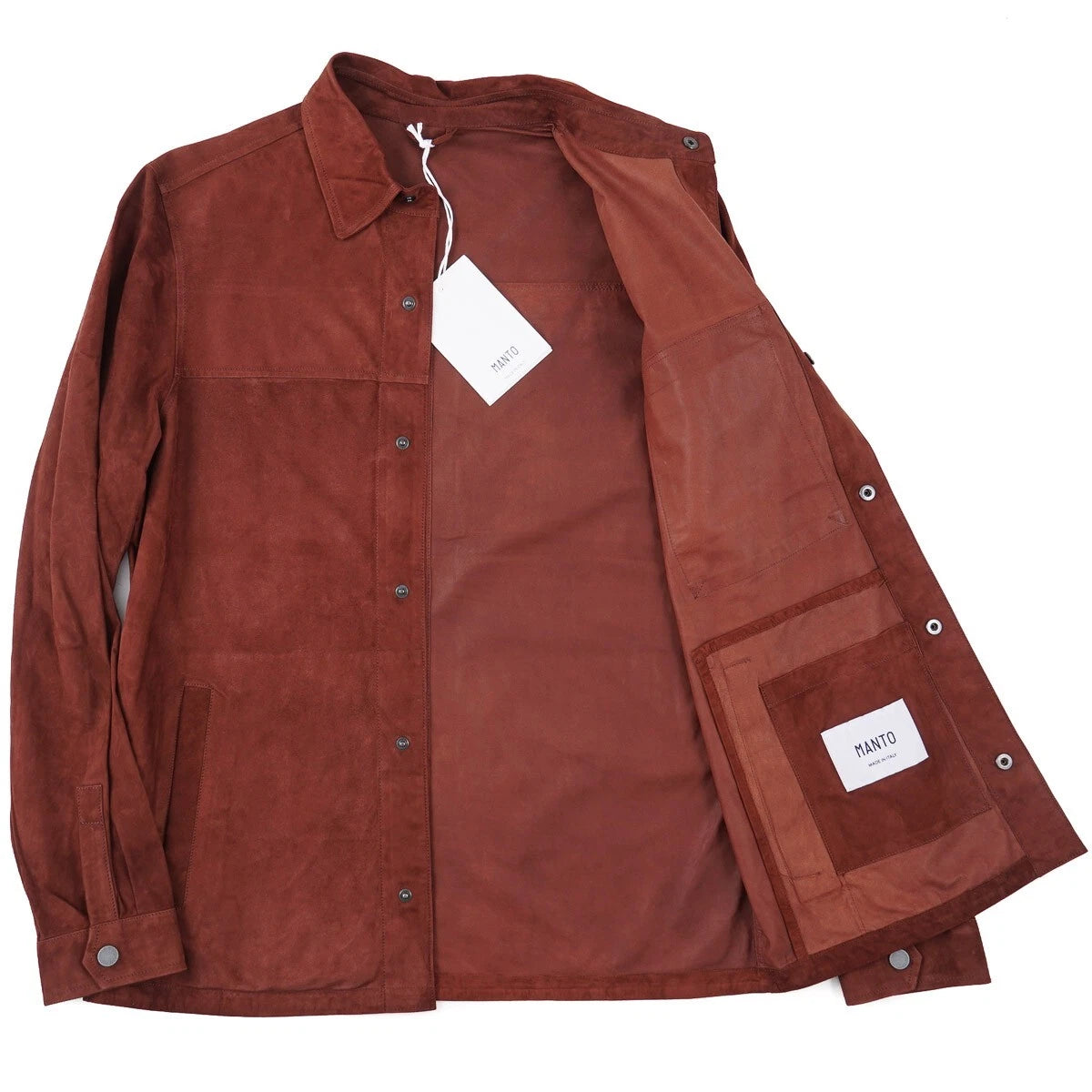 Manto Lightweight Nappa Lambskin Suede Shirt-Jacket L (Eu 54) NWT Overshirt