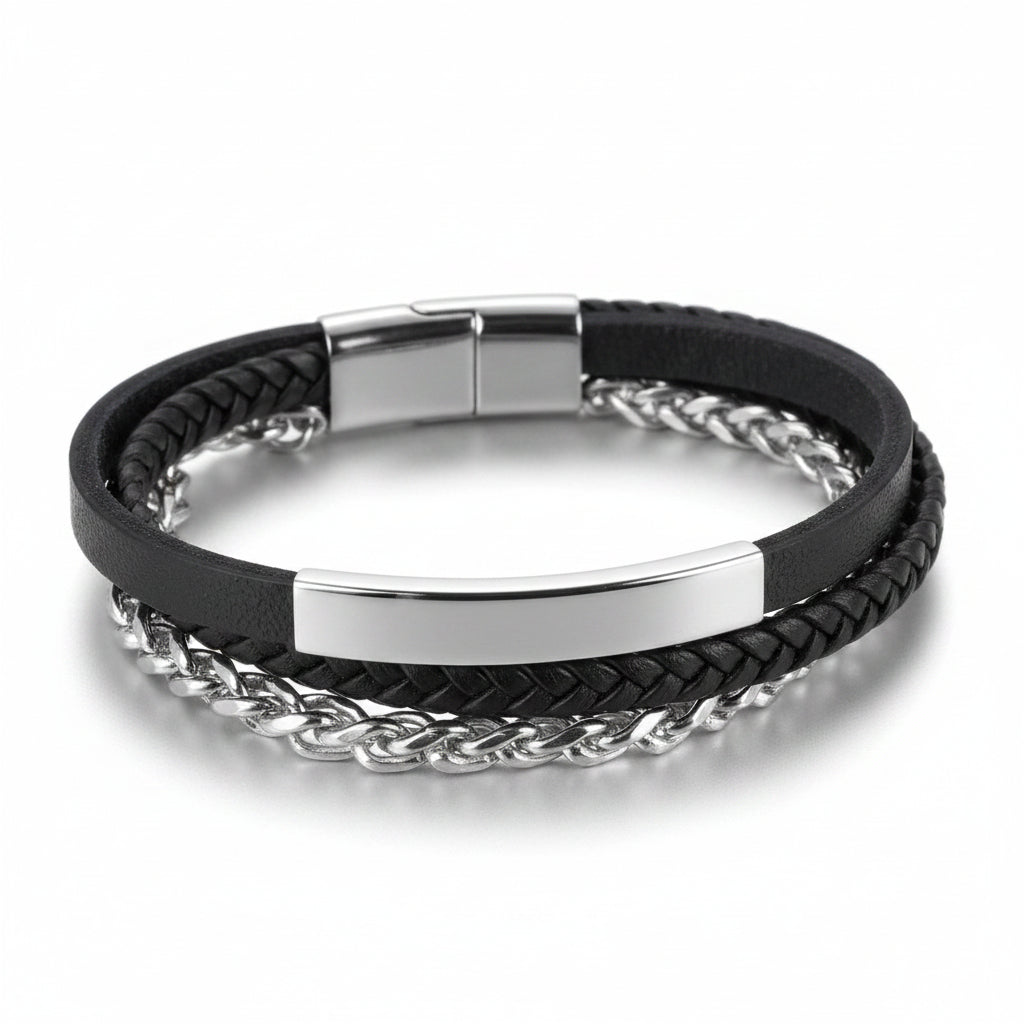 Trafalgar Leather & Silver Bracelet Collection
